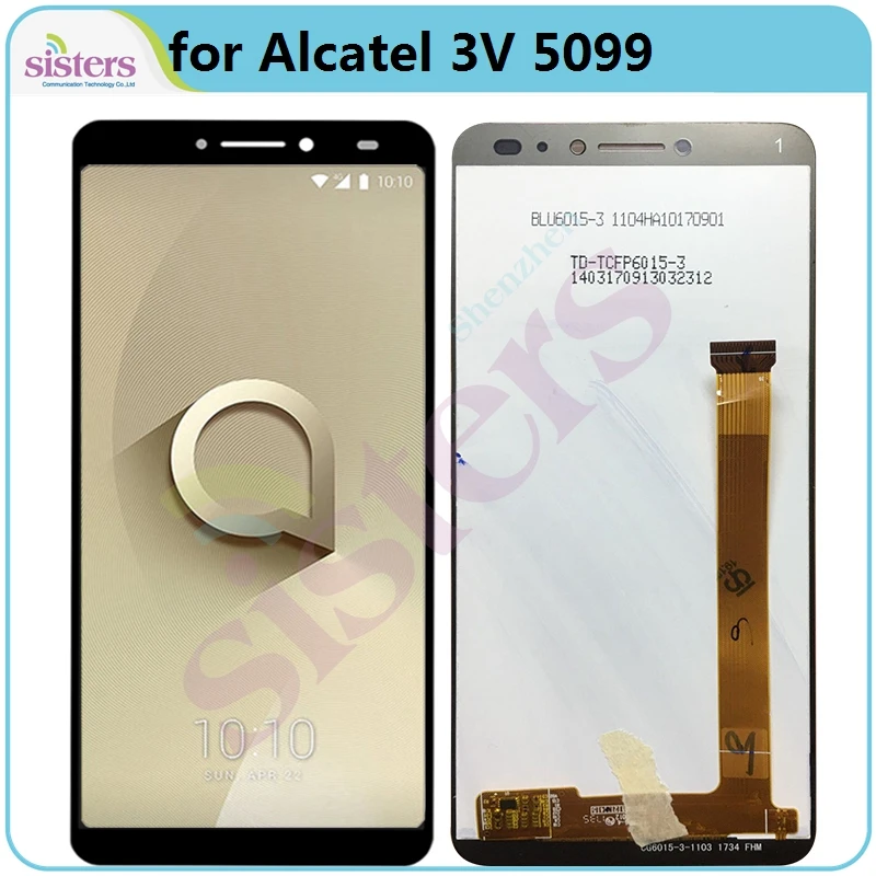 LCD Ekrāns Alcatel 3 V 5099 3 V (2019) 5032 5032W LCD Displejs ar Touch Screen Digitizer Montāža Telefonu Detaļas, Pārbaudītas