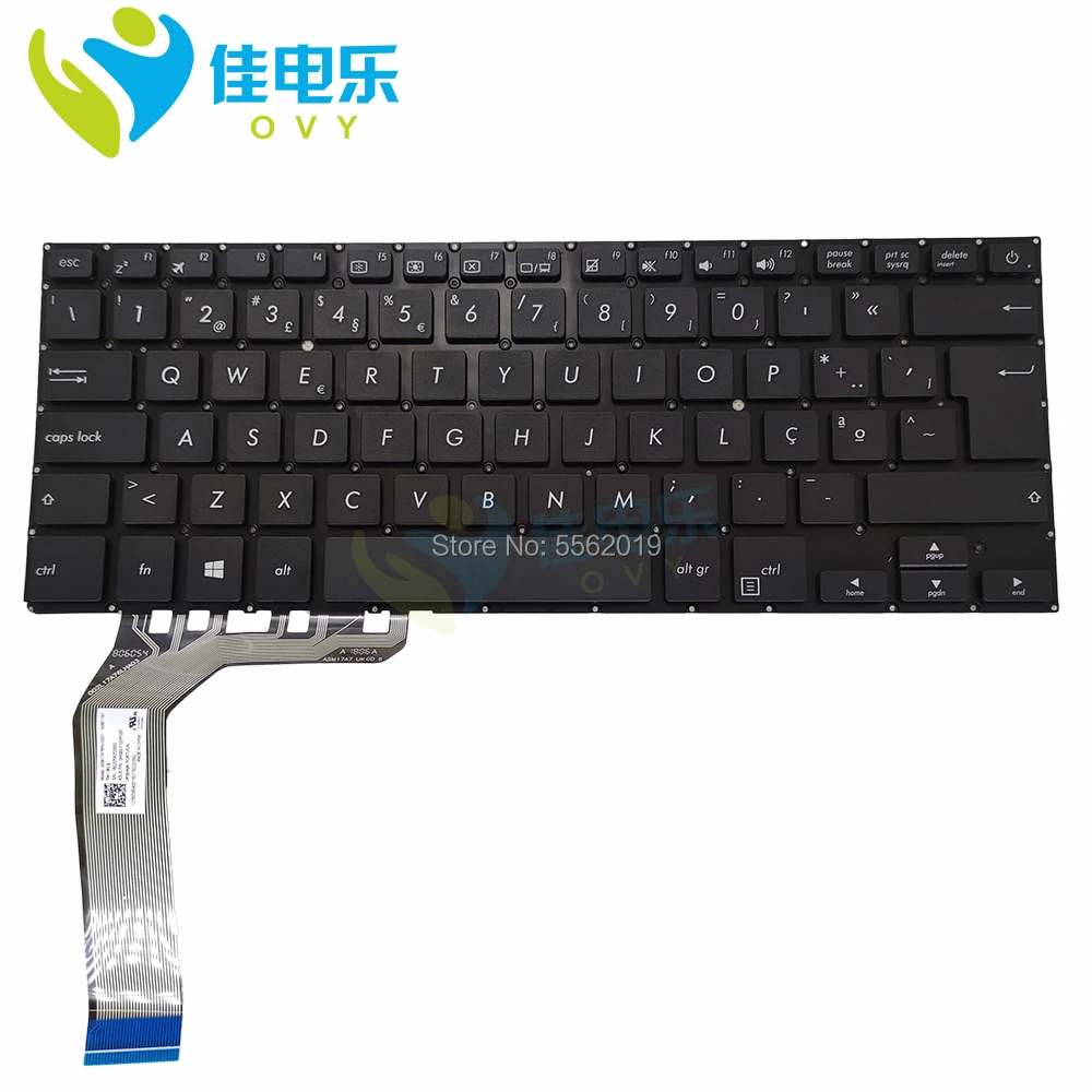 OVY PO Nomaiņa klaviatūras ASUS X407 X407MA X407UA X407UF X407UB X407UBR portugāles black Klēpjdatoriem klaviatūras 0KNB0 F103PO00