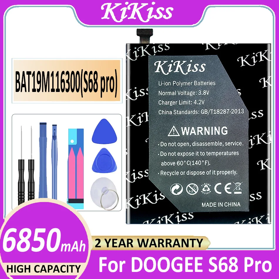 Sākotnējā 6850mAh KiKiss Akumulatora BAT19M116300 (S68 pro), lai DOOGEE S68 Pro S68Pro Bateria