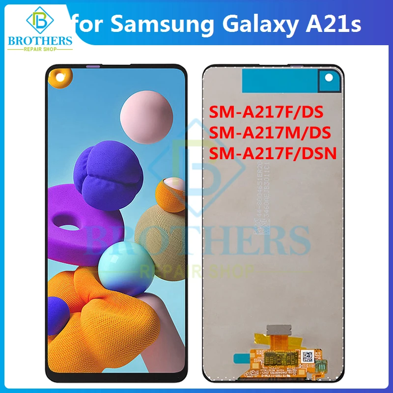 Original LCD Ekrāns Samsung Galaxy A21s A217 LCD Displejs SM-A217F/DS VUM-A217F/DSN SM-A217M/DS Touch Screen Digitizer