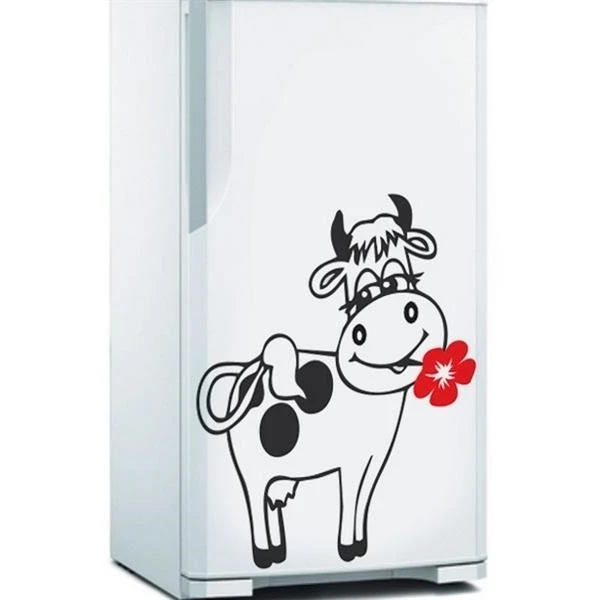 Maz govs ar ziediem, Uzlīmēm, Ledusskapis Uzlīmes, Ledusskapis Dekoru Vinila Saldētava Uzlīmes Ūdensnecaurlaidīgs Audums Noņemams LC1808