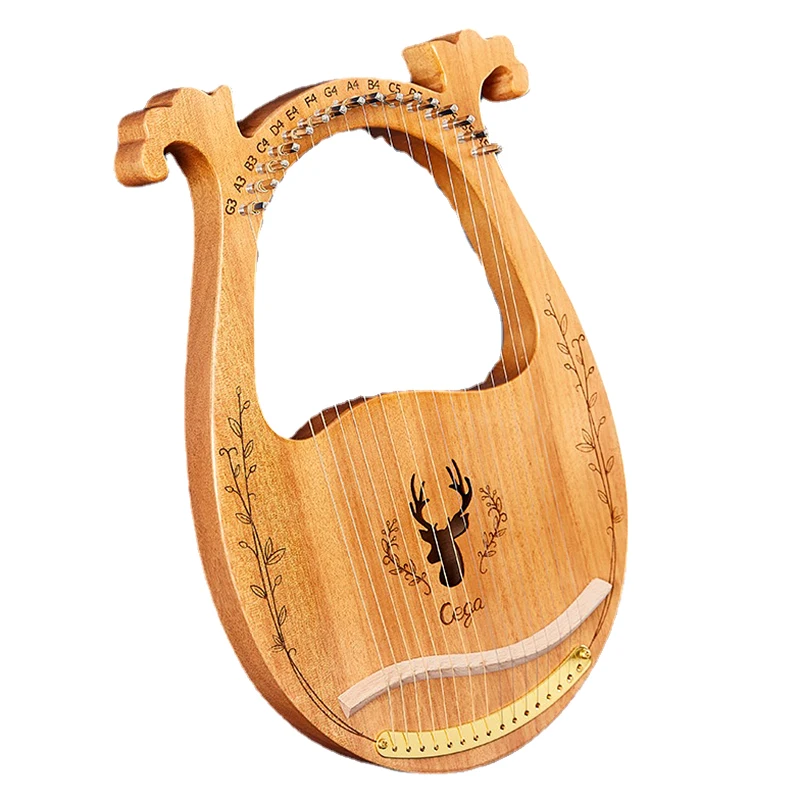 16 String Lira Arfa Mini Portatīvo Ebrejs Arfa ar Piederumiem, Koka Sarkankoks Harpa Mūzikas Instrumenti Iesācējiem Lira Instruments